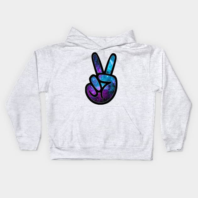 Galactic Peace Symbol Kids Hoodie by ARTWORKandBEYOND